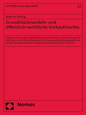 cover image of Grundstücksverkehr und öffentlich-rechtliche Vorkaufsrechte